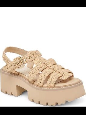 Dolce Vita Beige Braided Platform Sandal